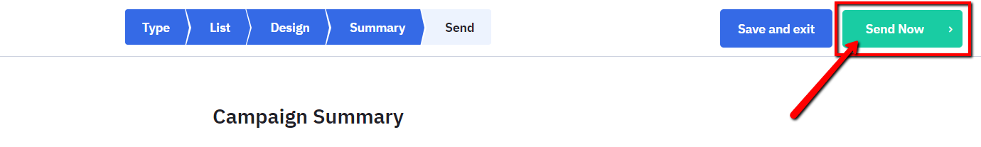 Send campaign now button.
