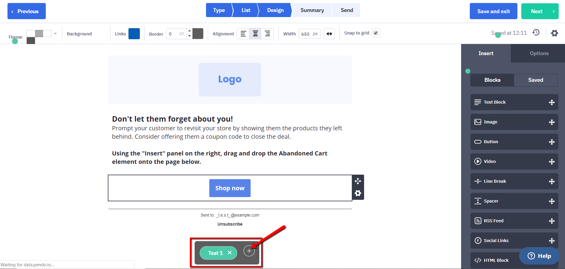 Email template design tool.