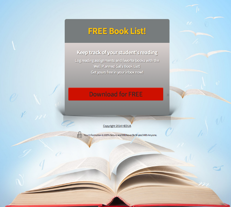 Free book list download button.