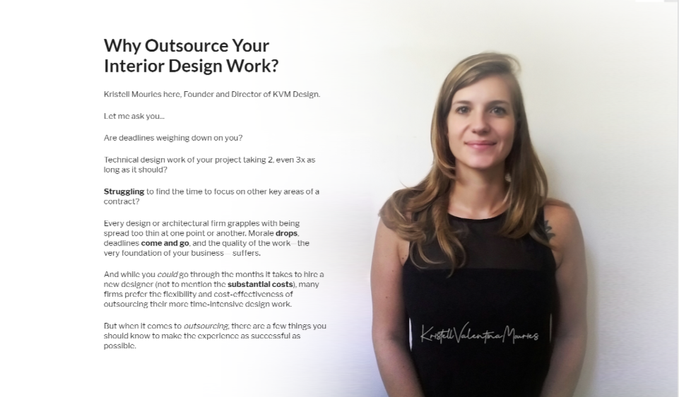 Woman discussing interior design.