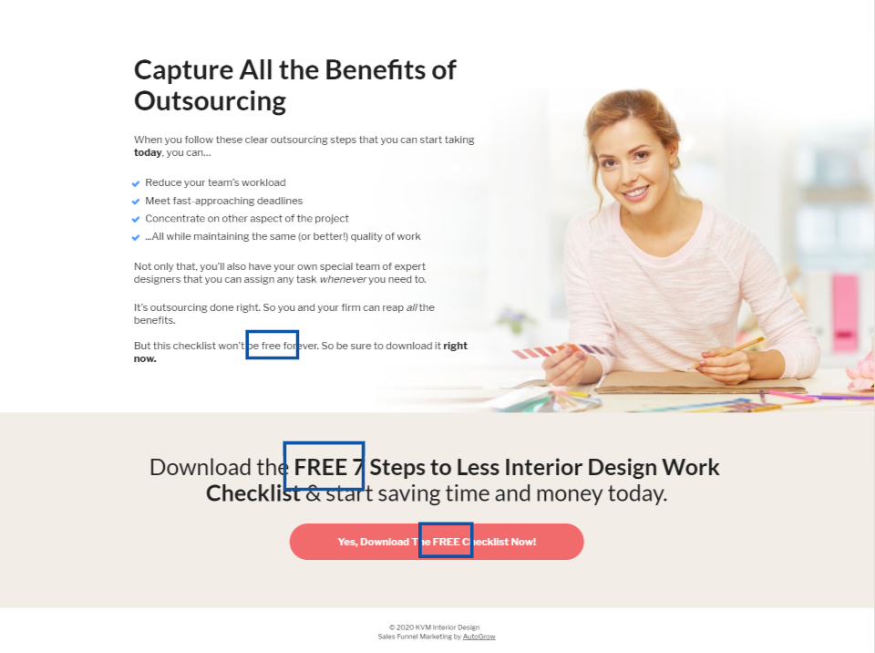 Woman holding color swatches. Free checklist.