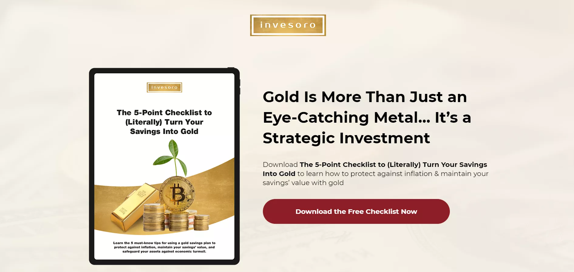 Free gold savings checklist.