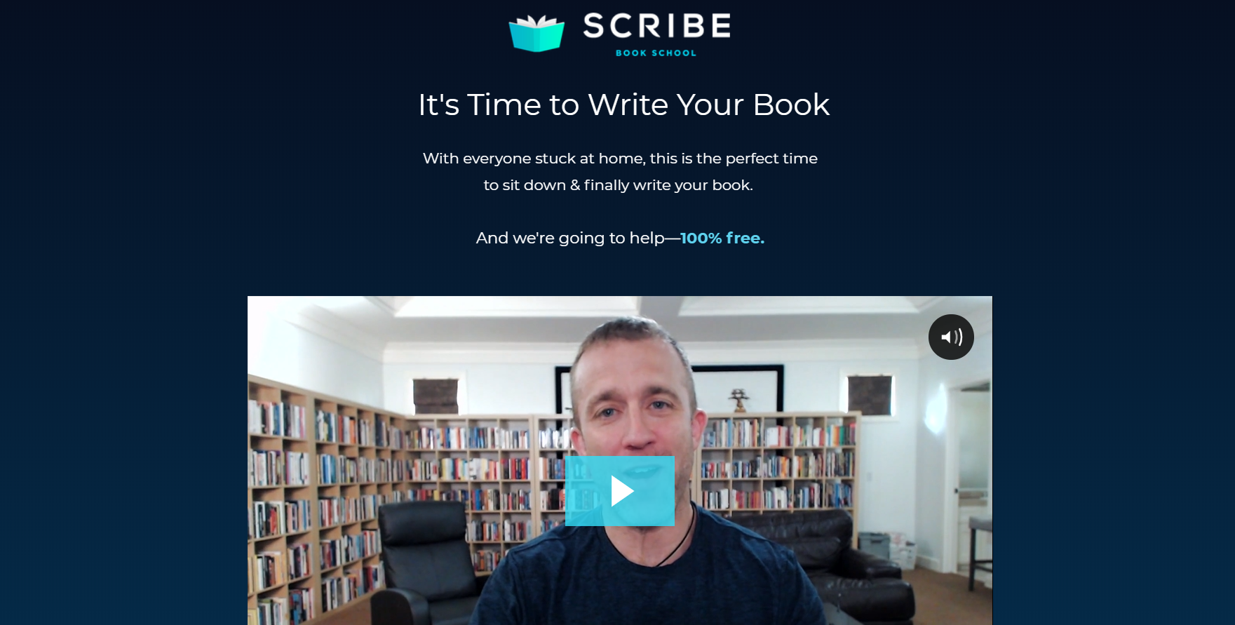 Man offering free book-writing course.