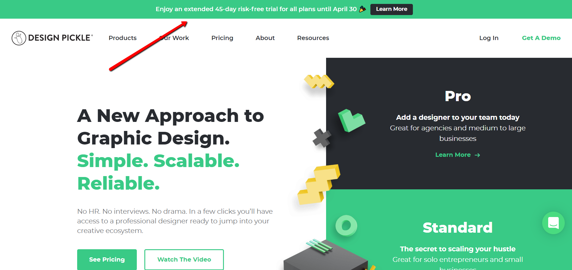 Design Pickle homepage.