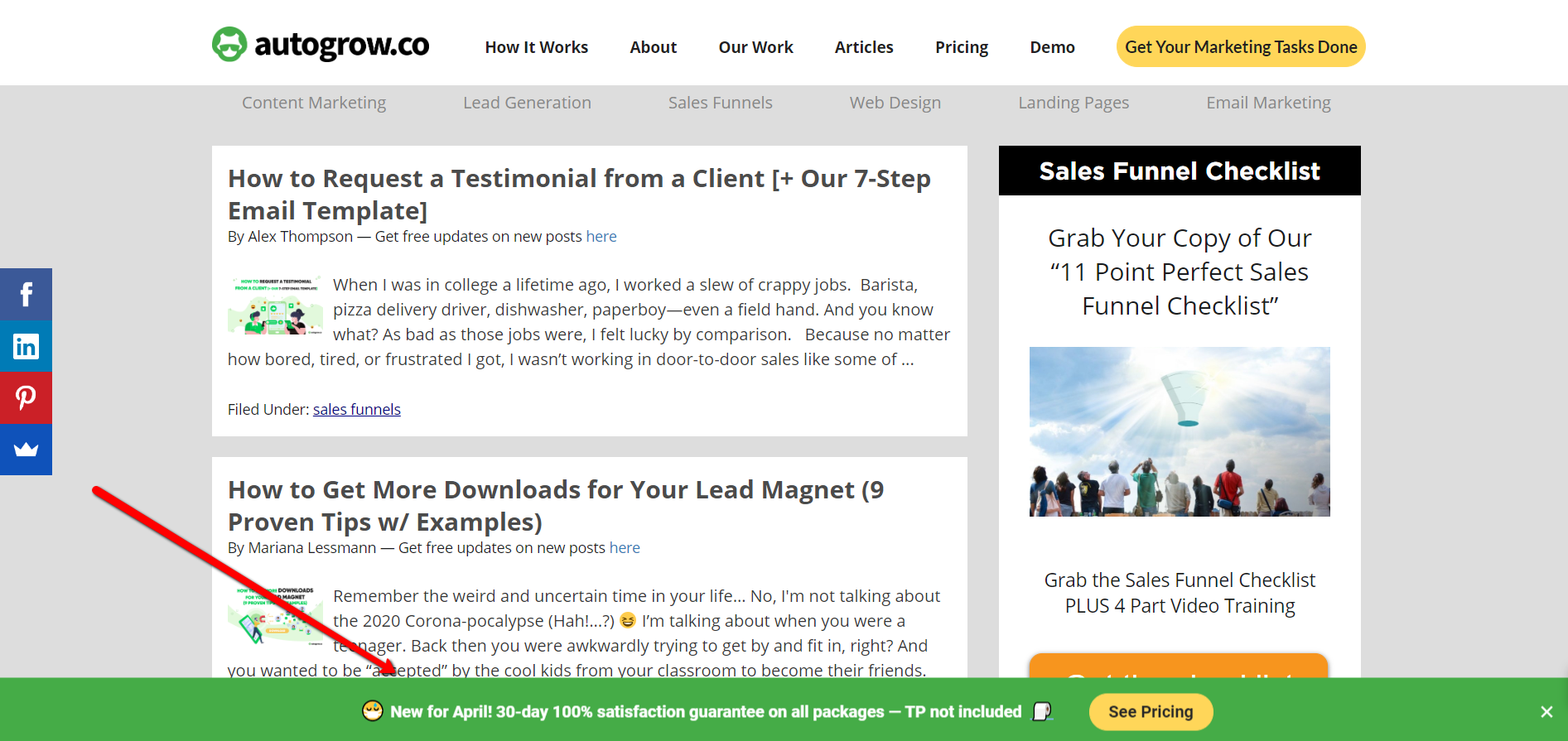 Website articles about sales funnels.