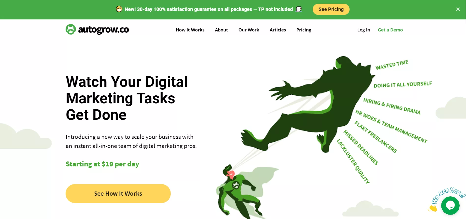 Digital marketing service, A/B test results.