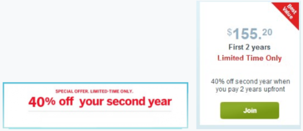 Limited-time 40% off second year.