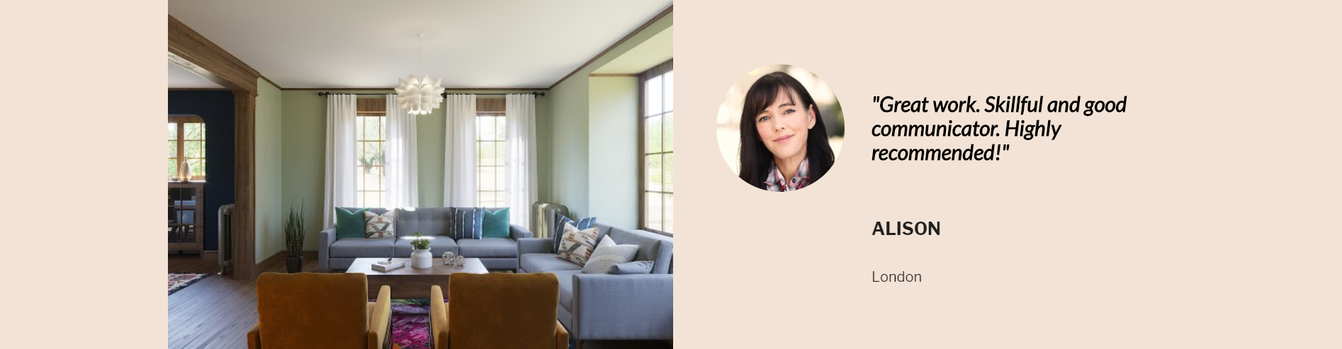 Positive customer testimonial.