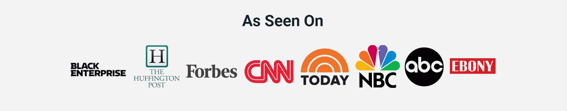 News outlets featured on landing pages.