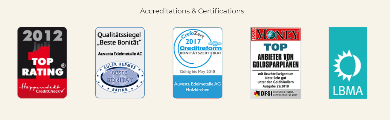 Various awards & certifications