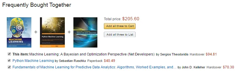 Three machine learning books.