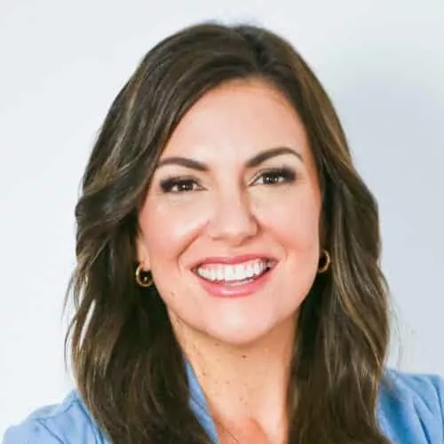 Woman discussing sales strategy.