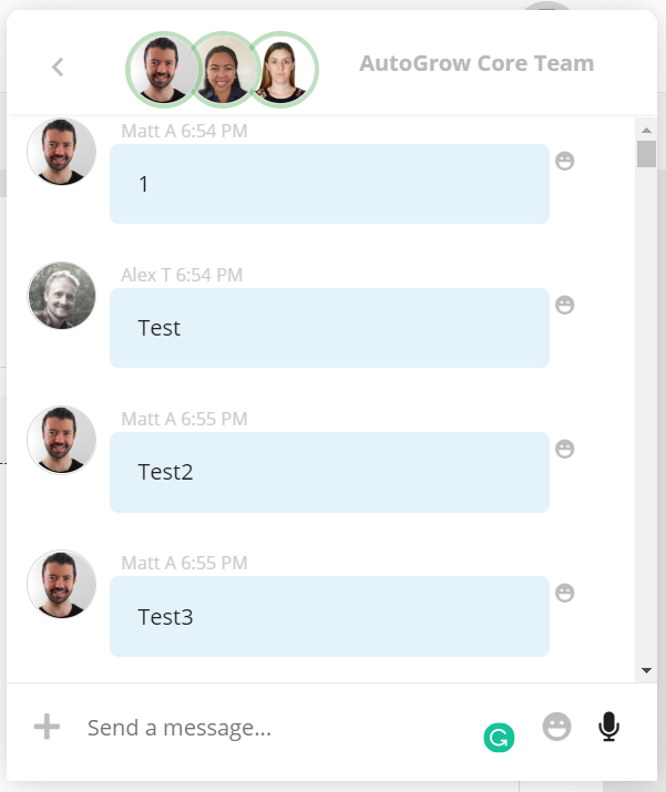 Live chat with AutoGrow team.