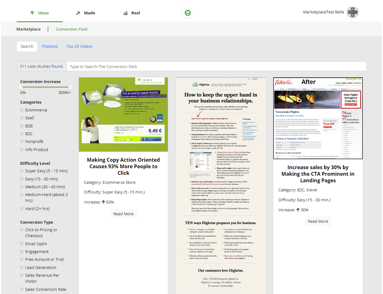Conversion optimization case studies.