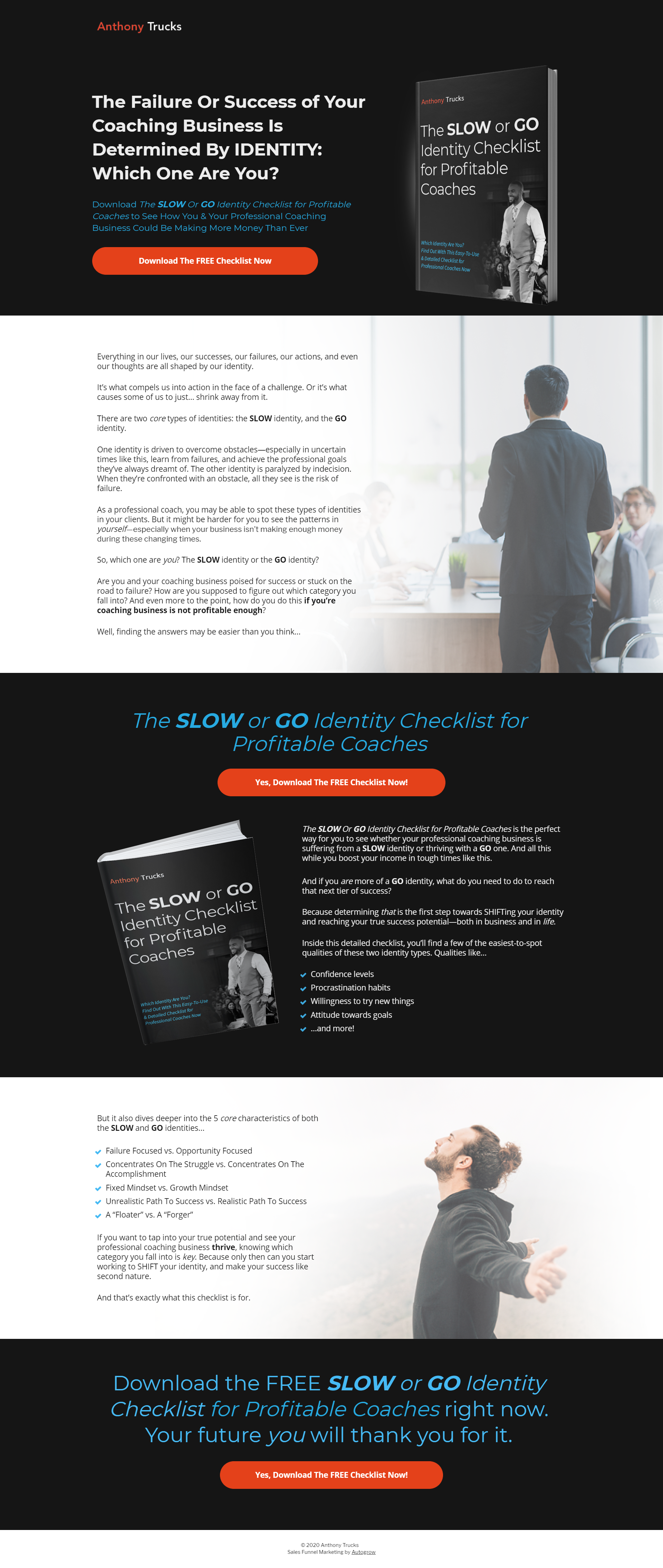 Man with arms outstretched, business checklist.