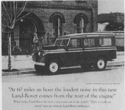 Land Rover ad, famous engine noise.