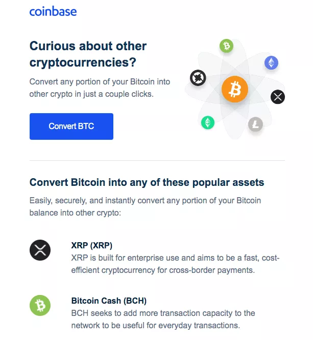 Cryptocurrency conversion tool.