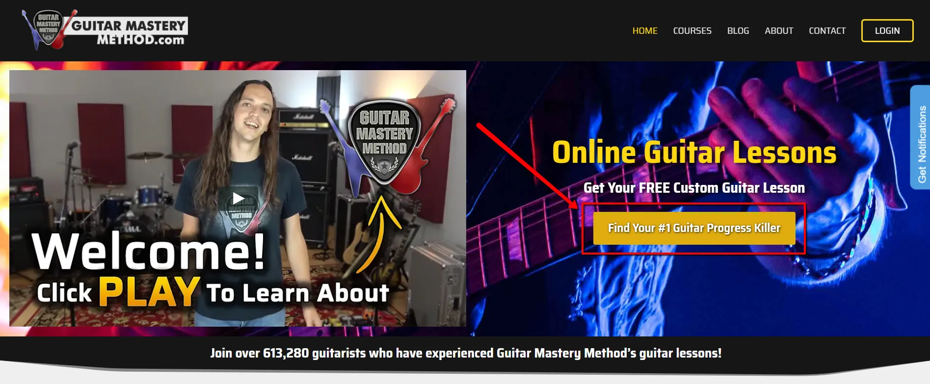 Guitar mastery method funnel.