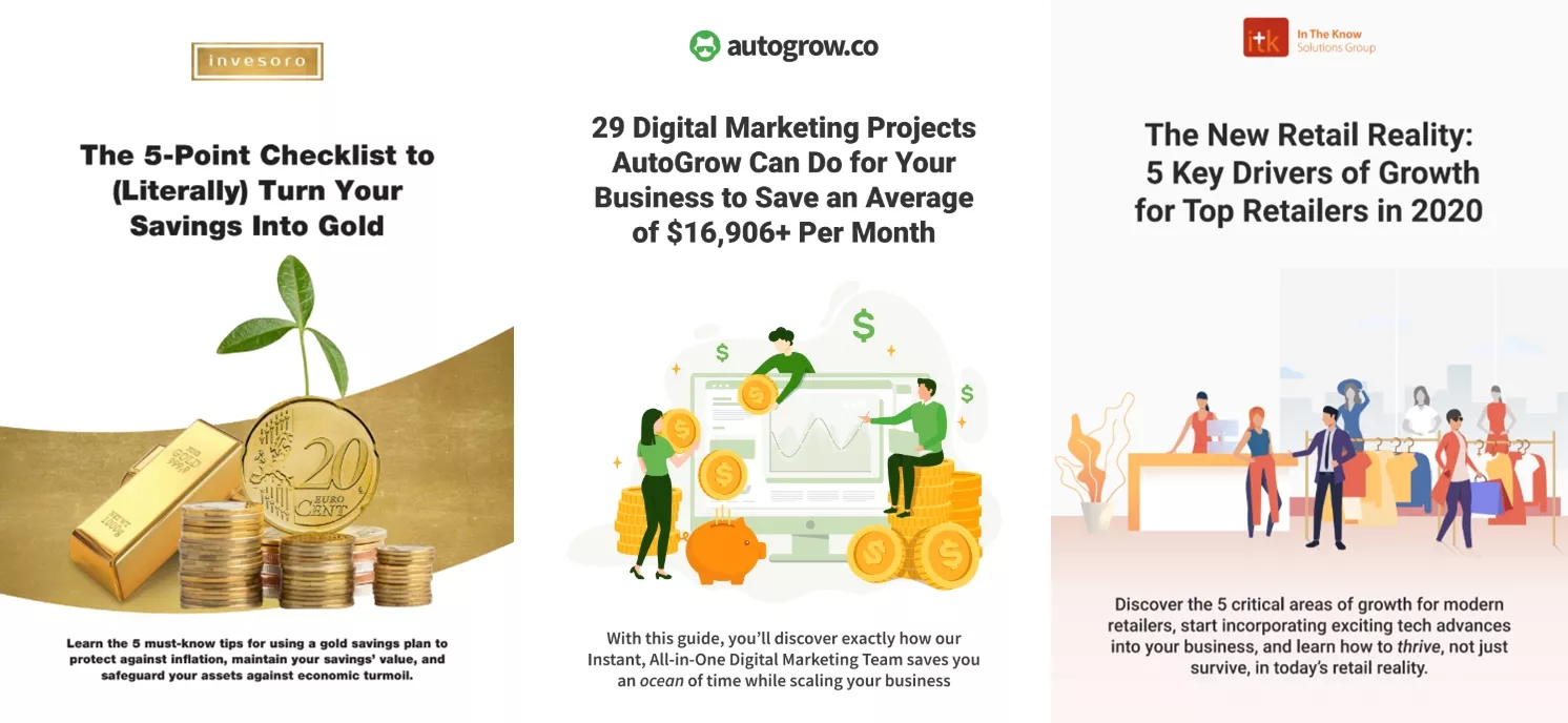 Lead magnets: gold savings, marketing.