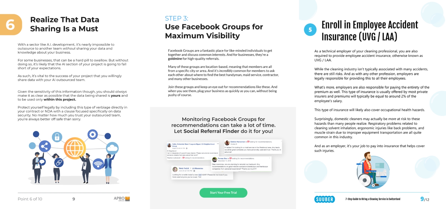 Social media groups for business referrals.