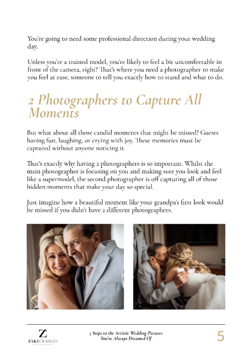 Wedding photos with 2 photographers.