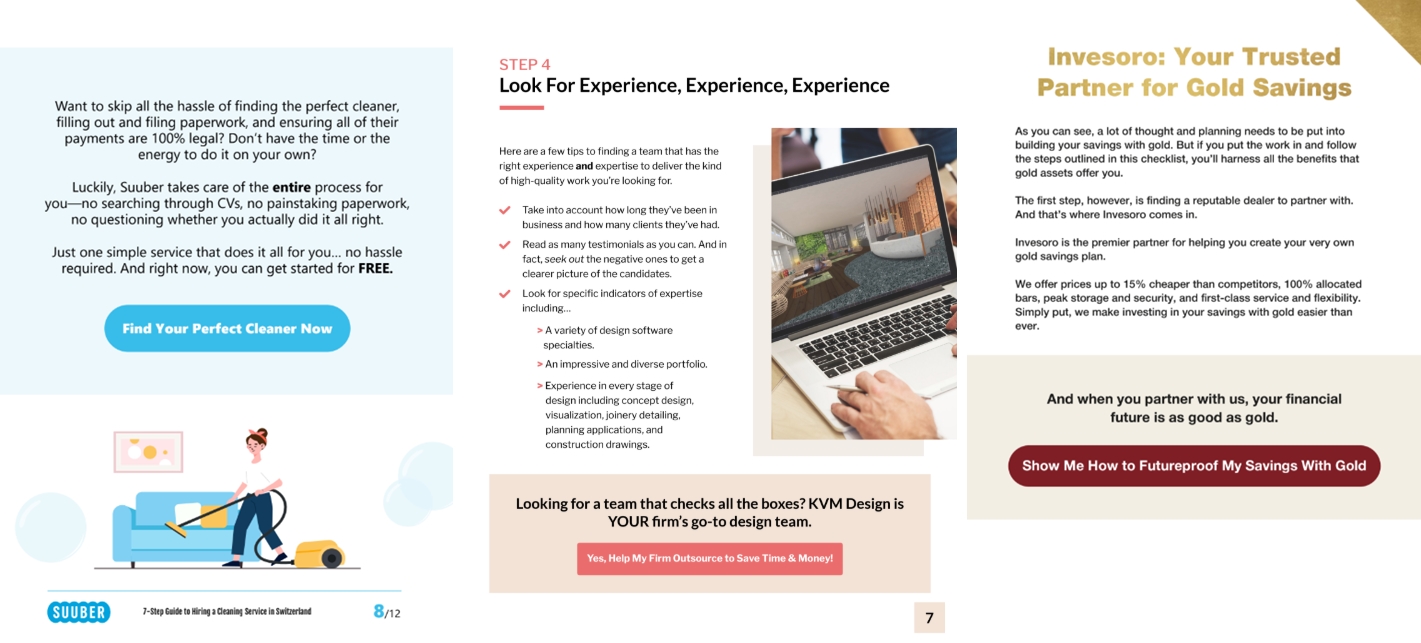 Landing page for cleaning service.