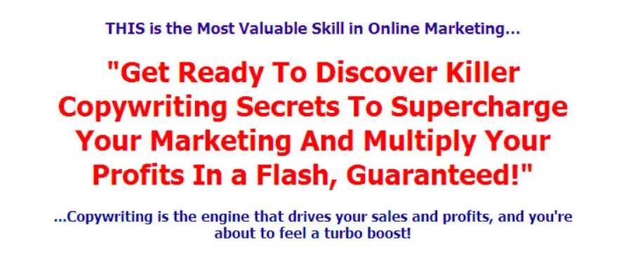 Copywriting secrets for marketing.