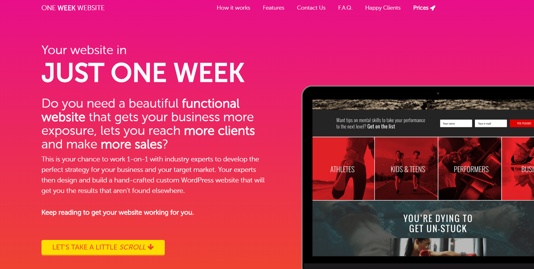Website design in one week.