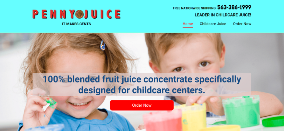 Children playing with juice concentrate.