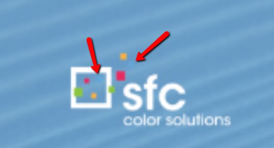 Logo with poor color contrast.