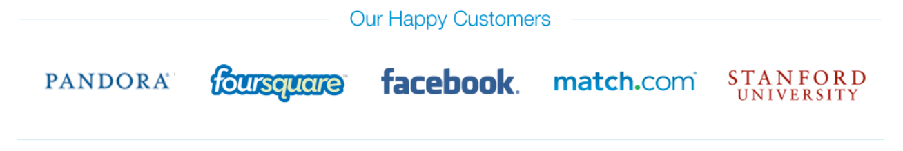 Logos of happy customers.