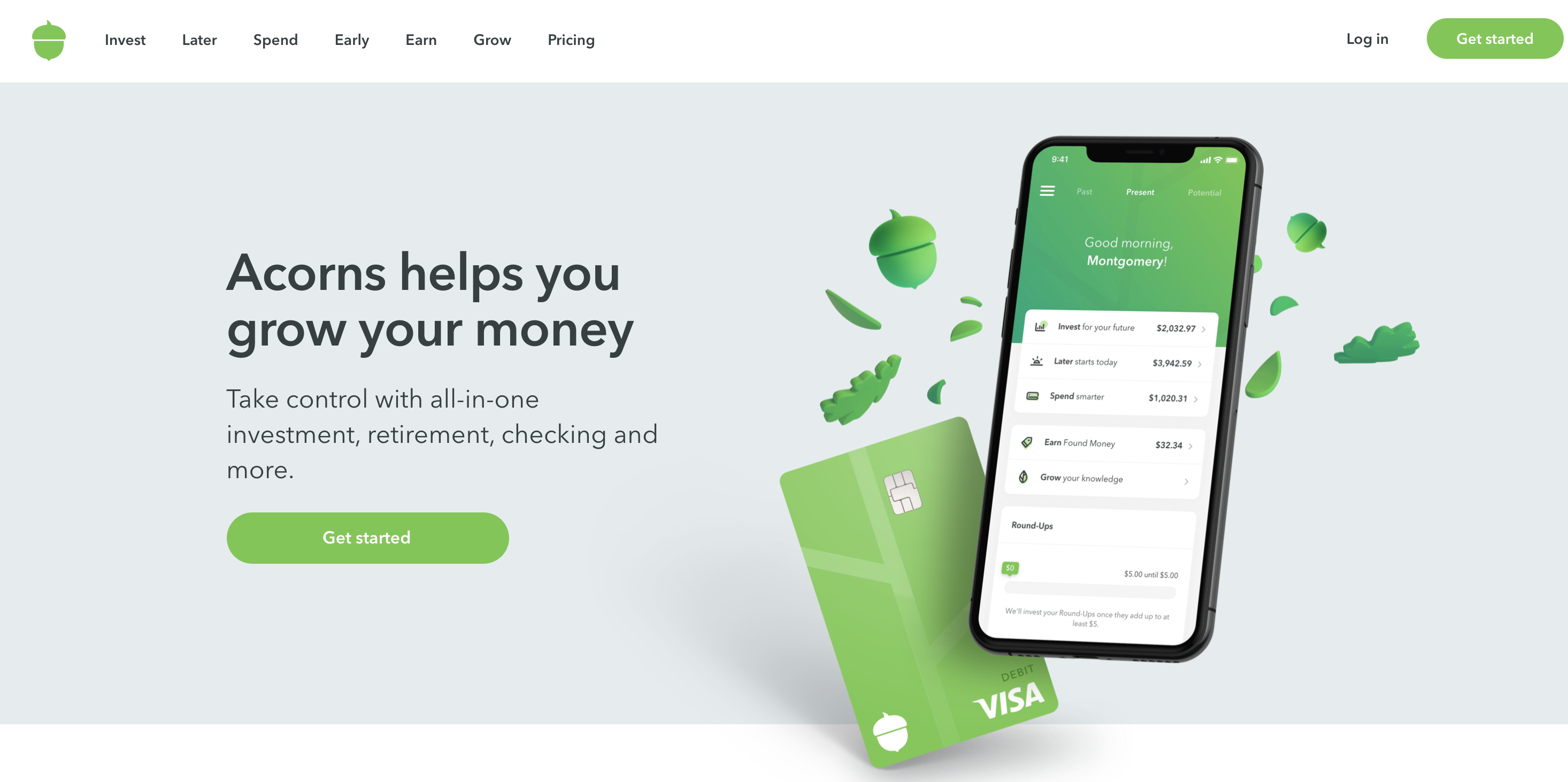Acorns app, financial management.