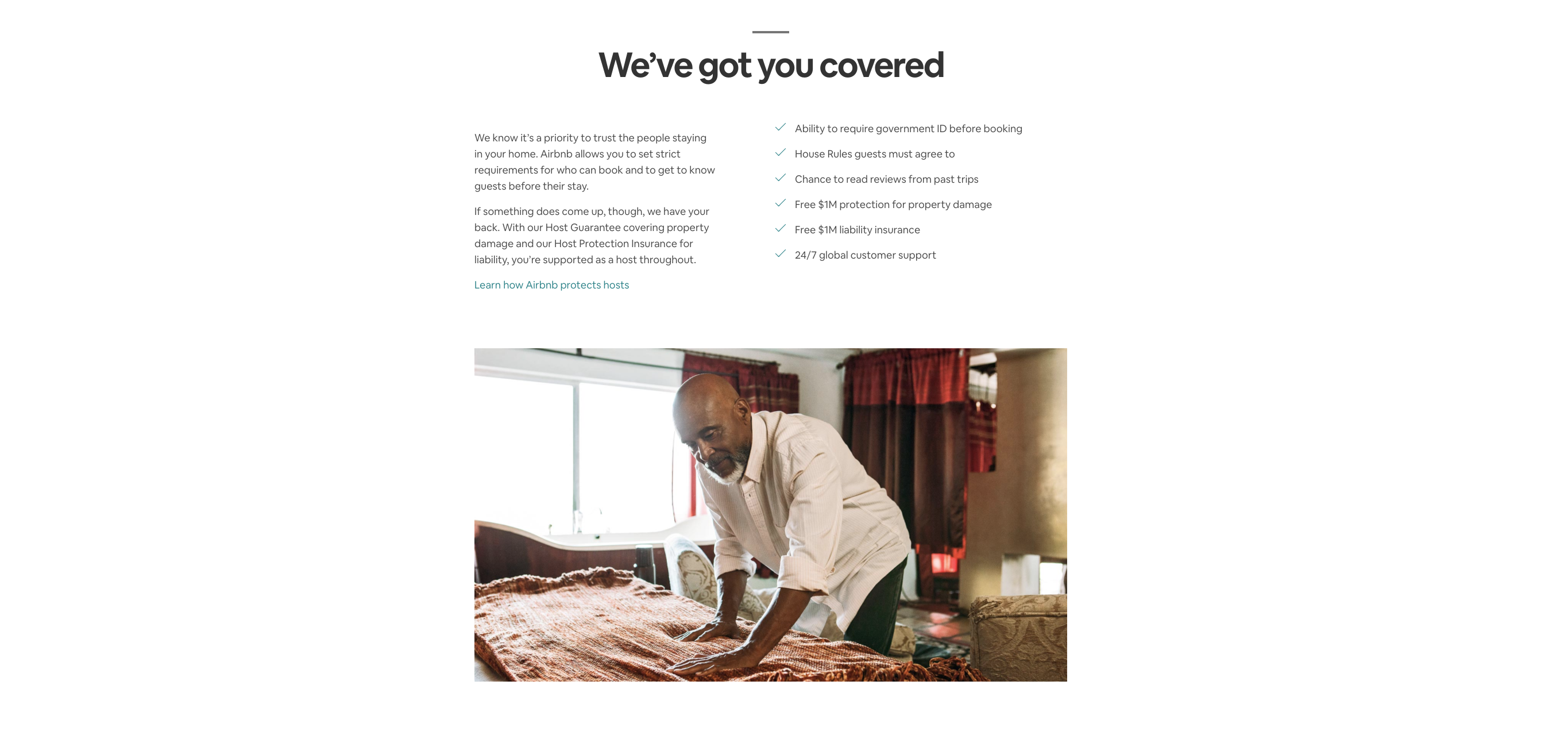 Airbnb host protection features.