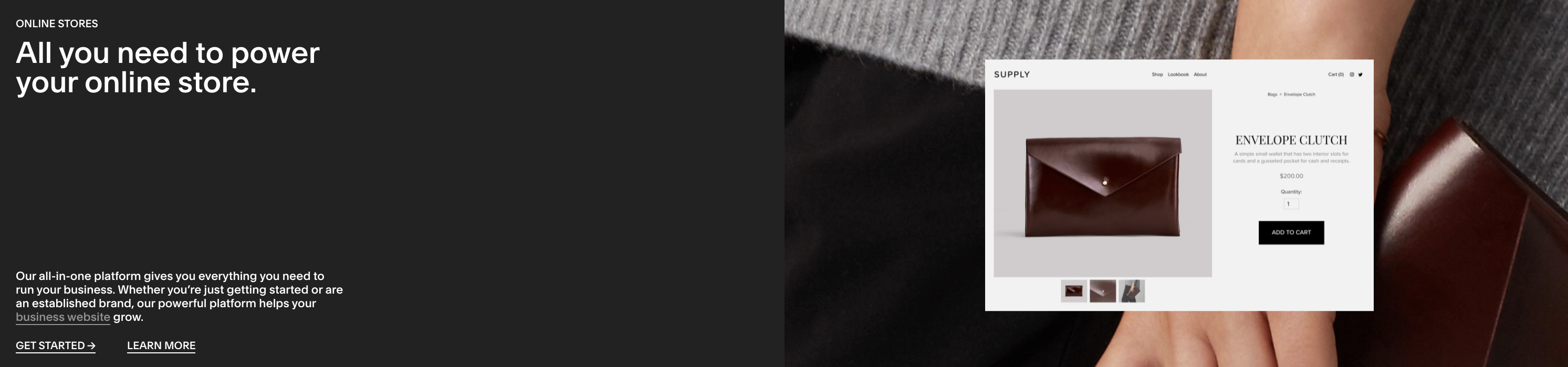 Website design example.