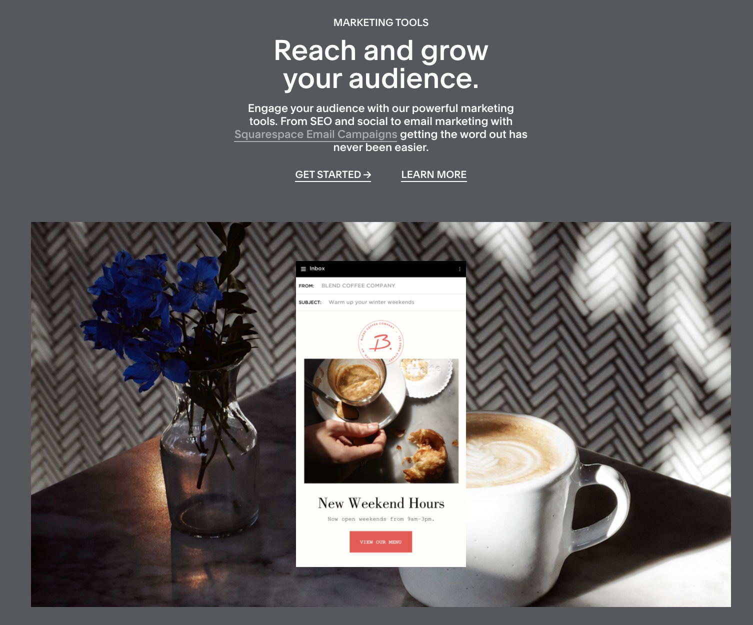 Coffee shop, new weekend hours.