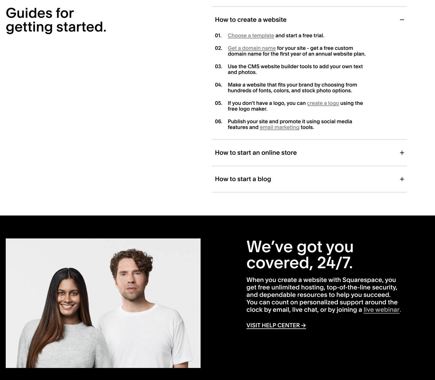 Smiling people, website creation.