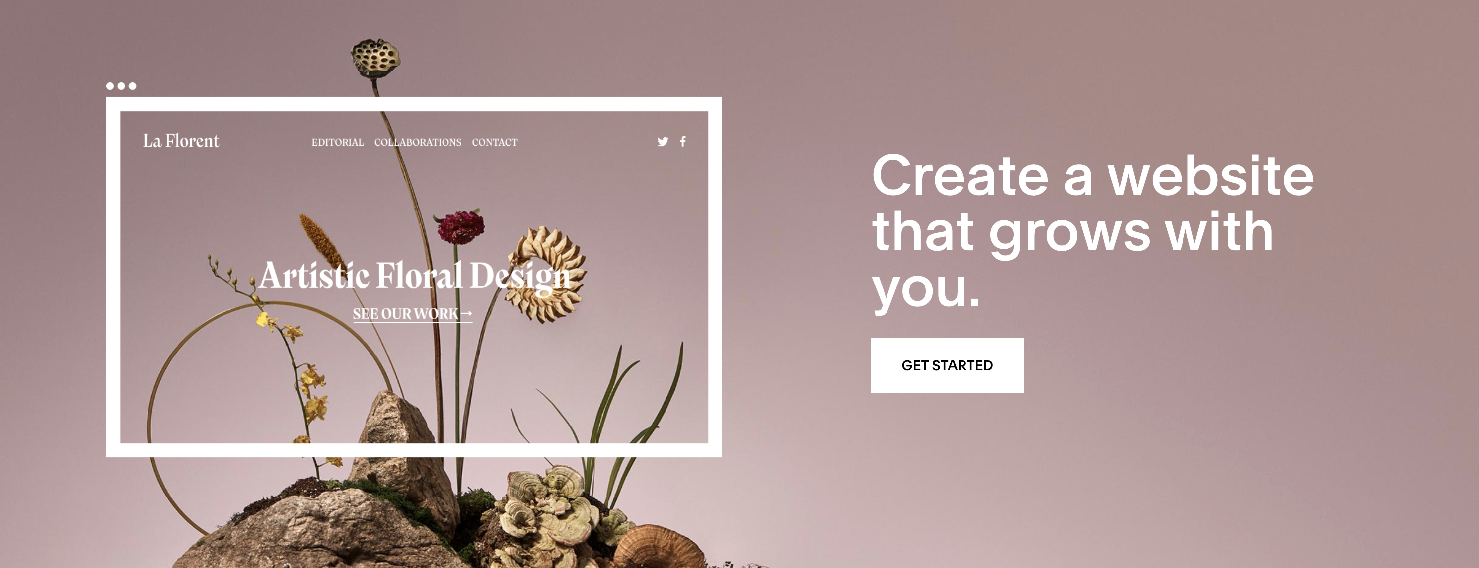 Floral design website example.