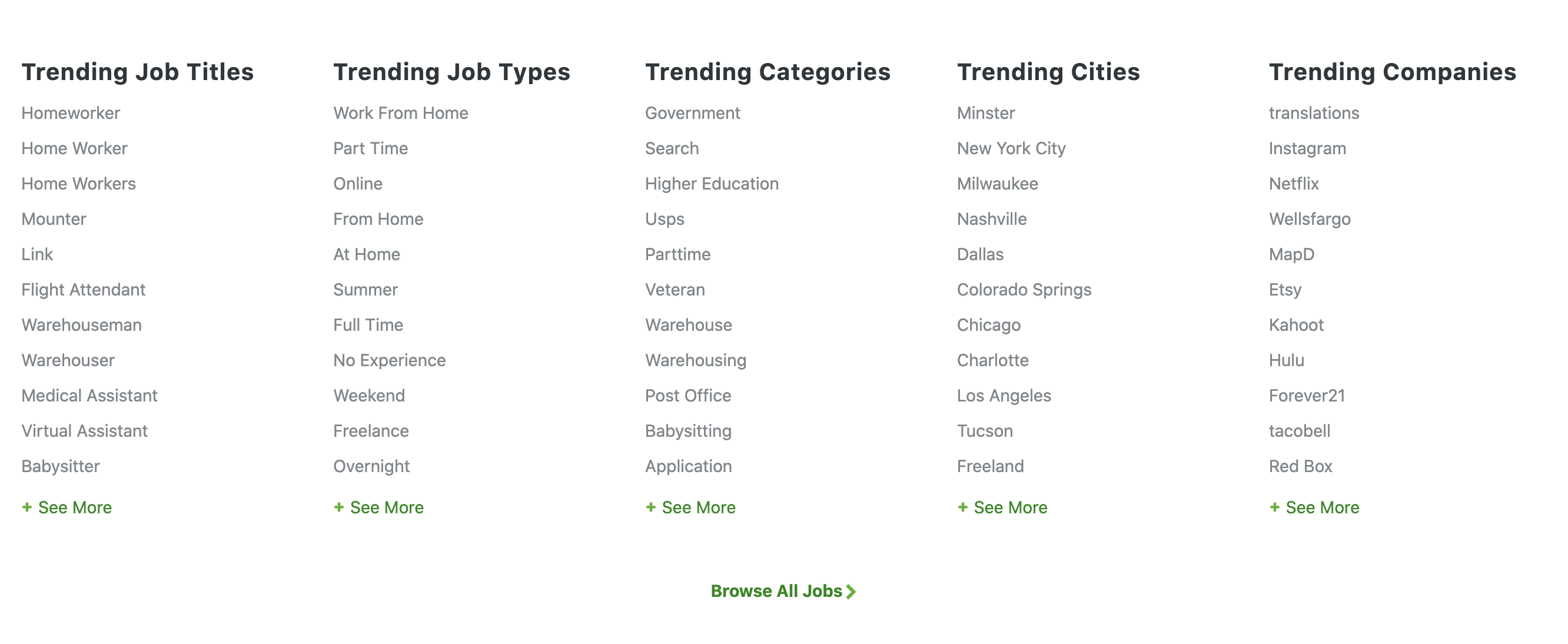 Smiling woman, job search platform.