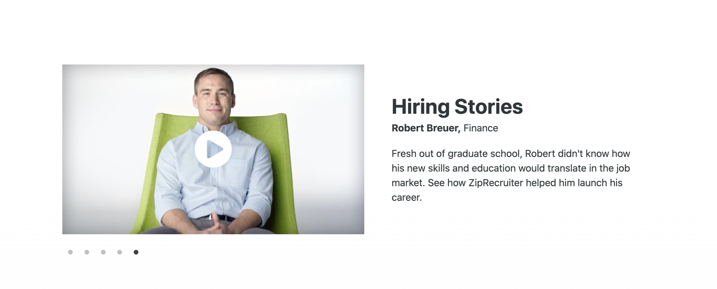 Man's job-finding story.