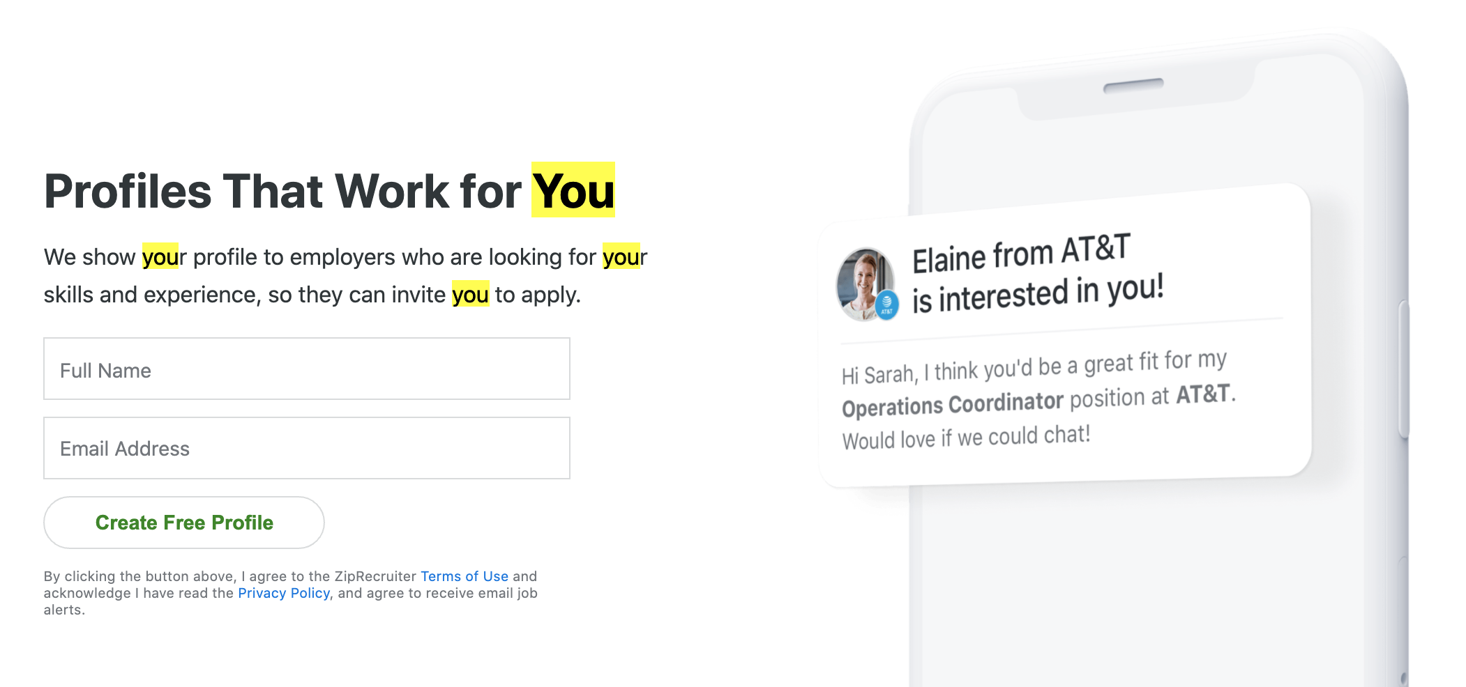 Job application profile for you.