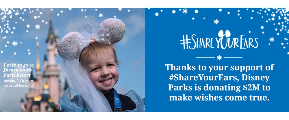 Child with Disney ears, charity campaign.