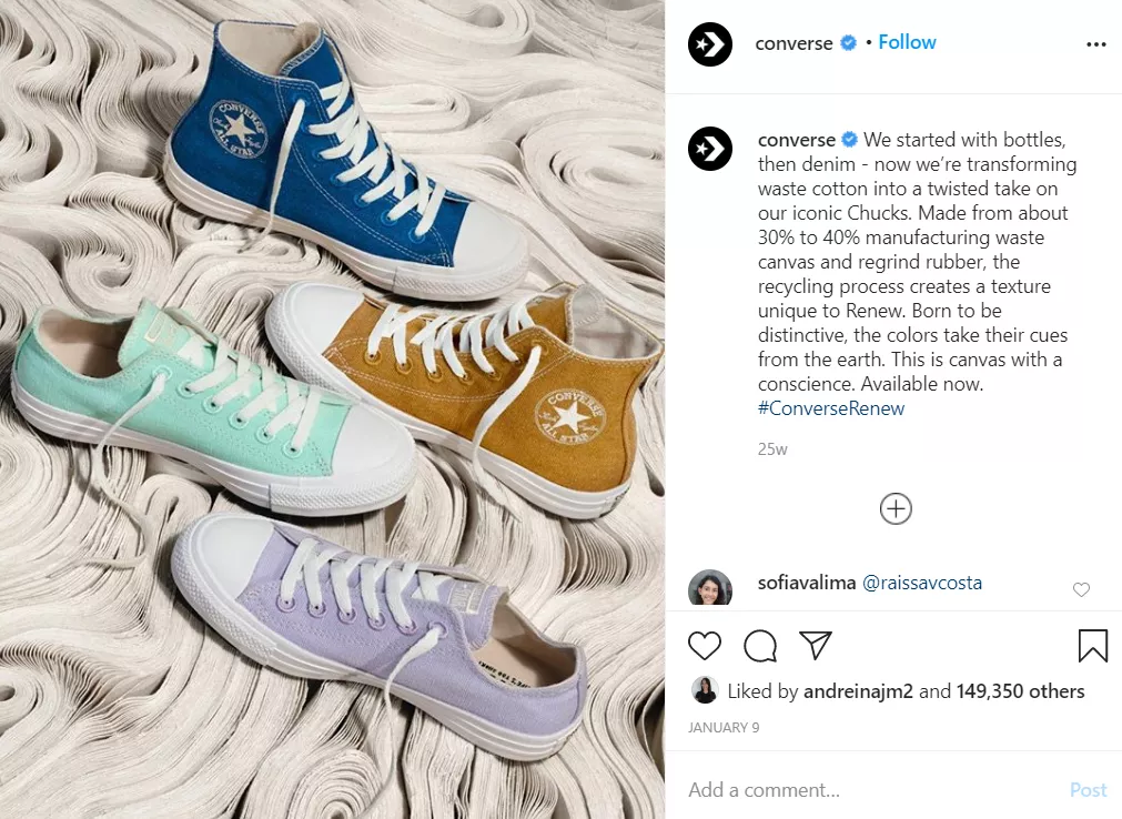 Converse sneakers, recycled canvas.