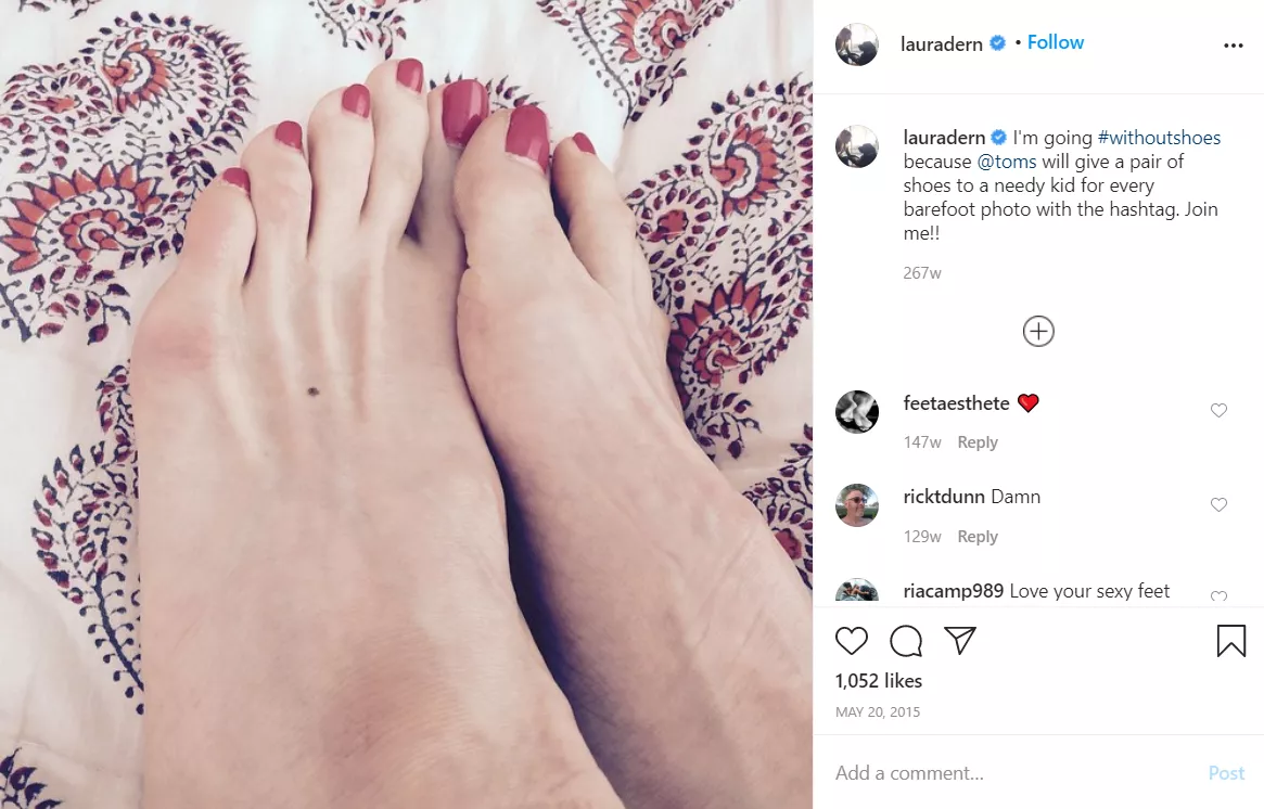 Barefoot photo for charity awareness.