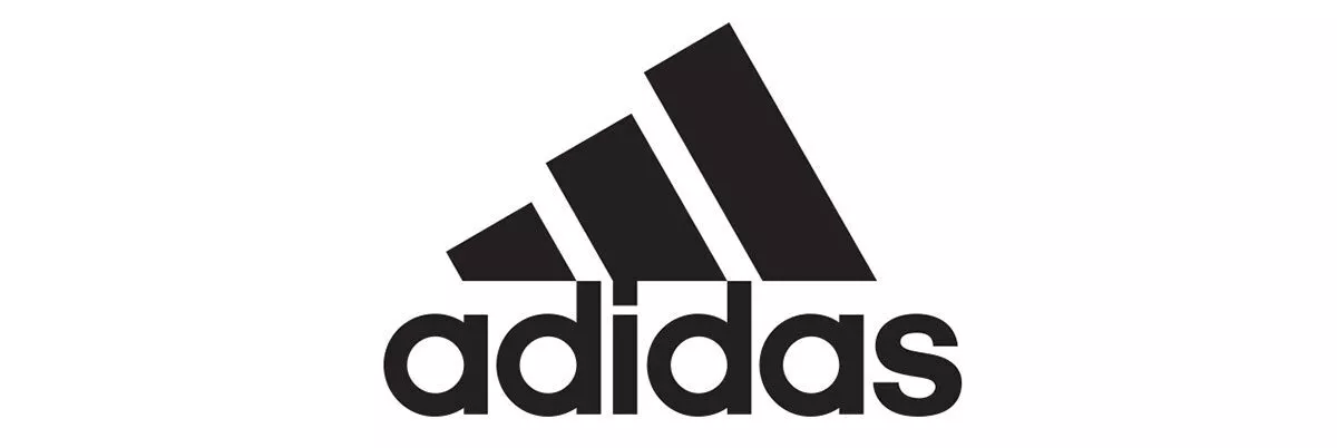 Adidas logo, sportswear brand.