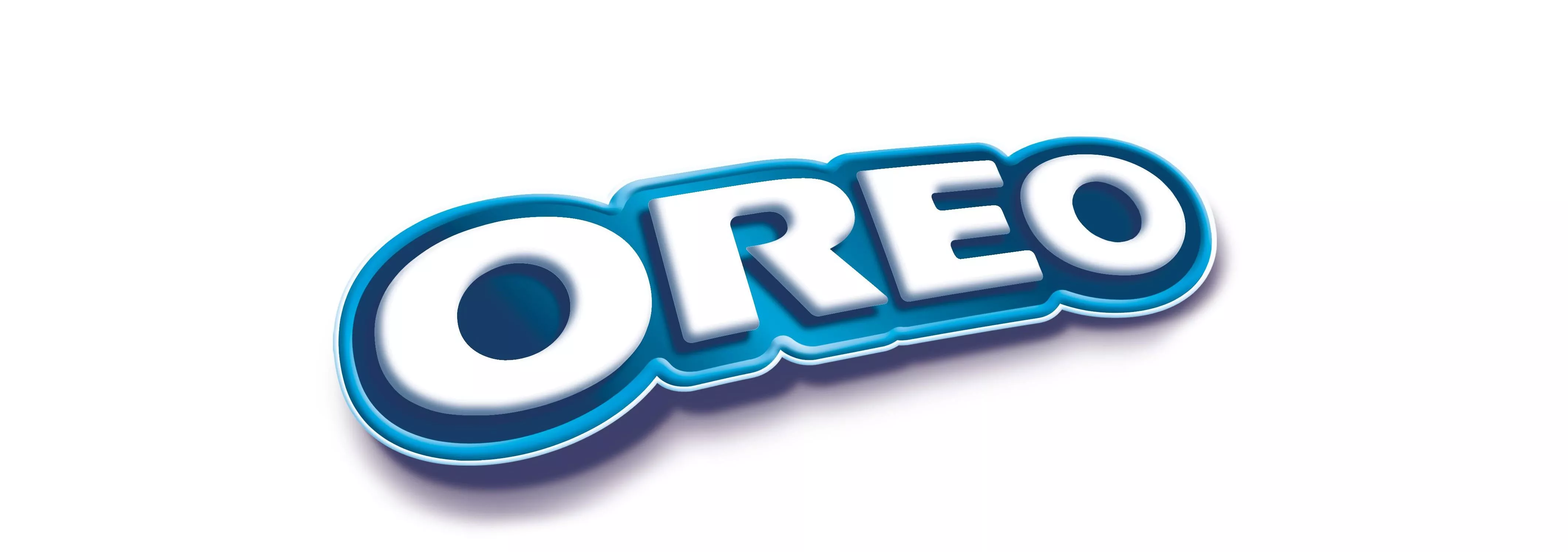 Oreo logo, blue and white.