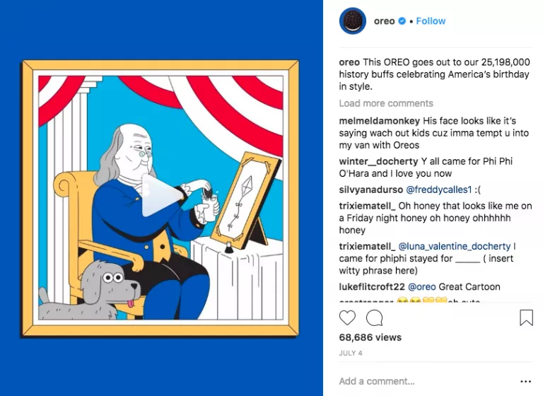 Benjamin Franklin dunking Oreos.