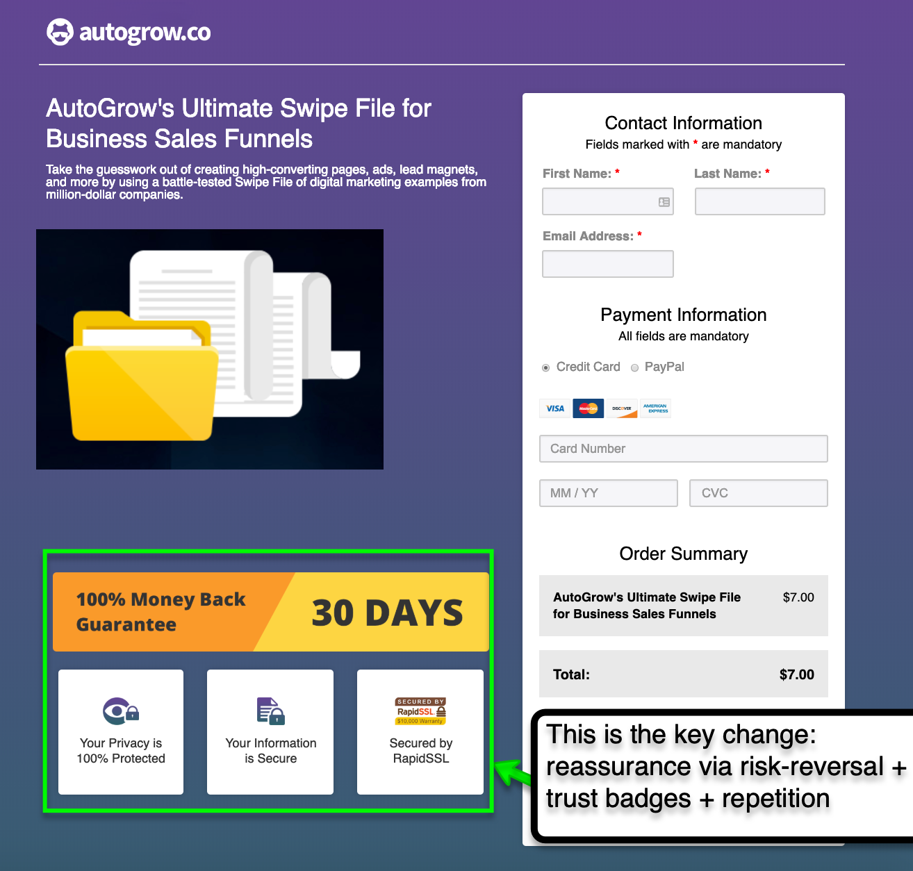 Checkout page improvement.