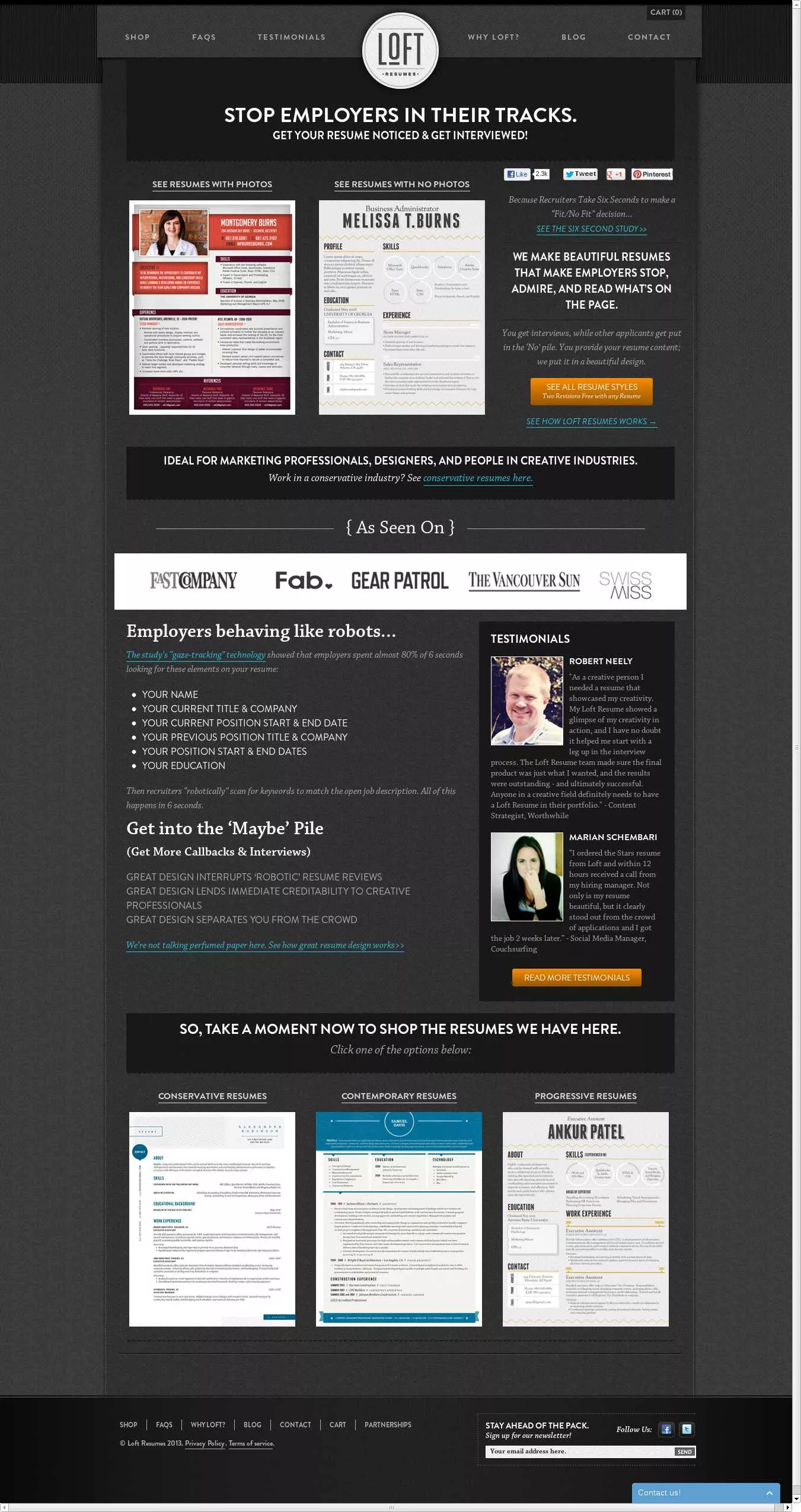 Resume designs for job seekers.