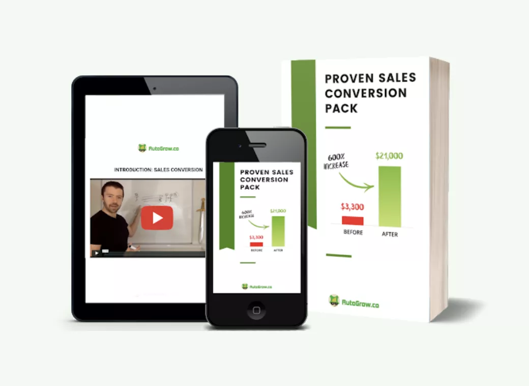 Sales conversion pack, before and after.