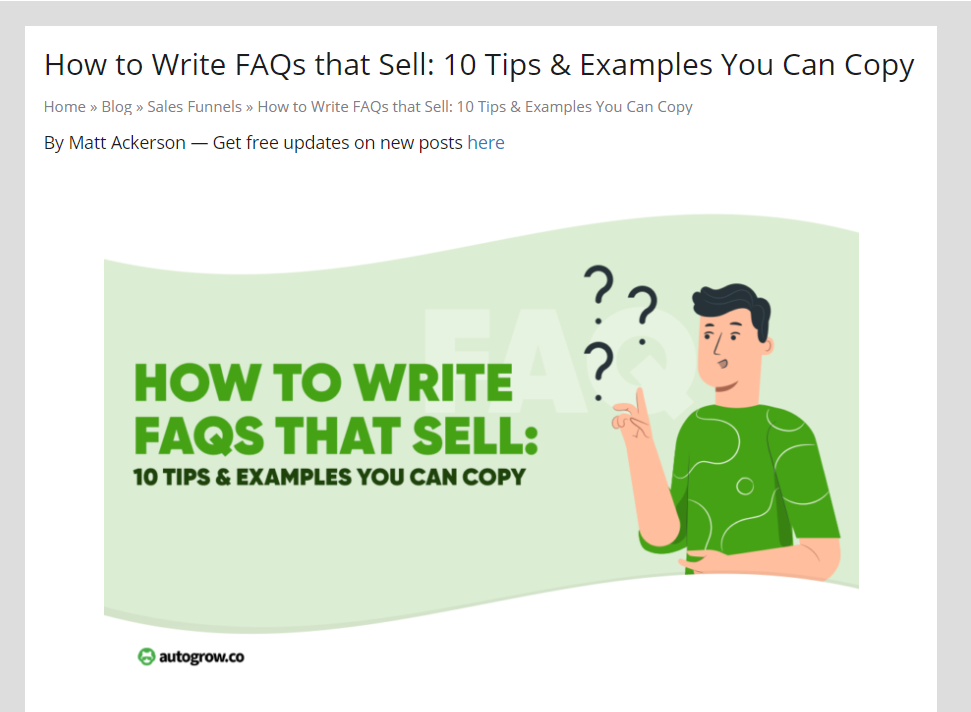 FAQ writing tips & examples.